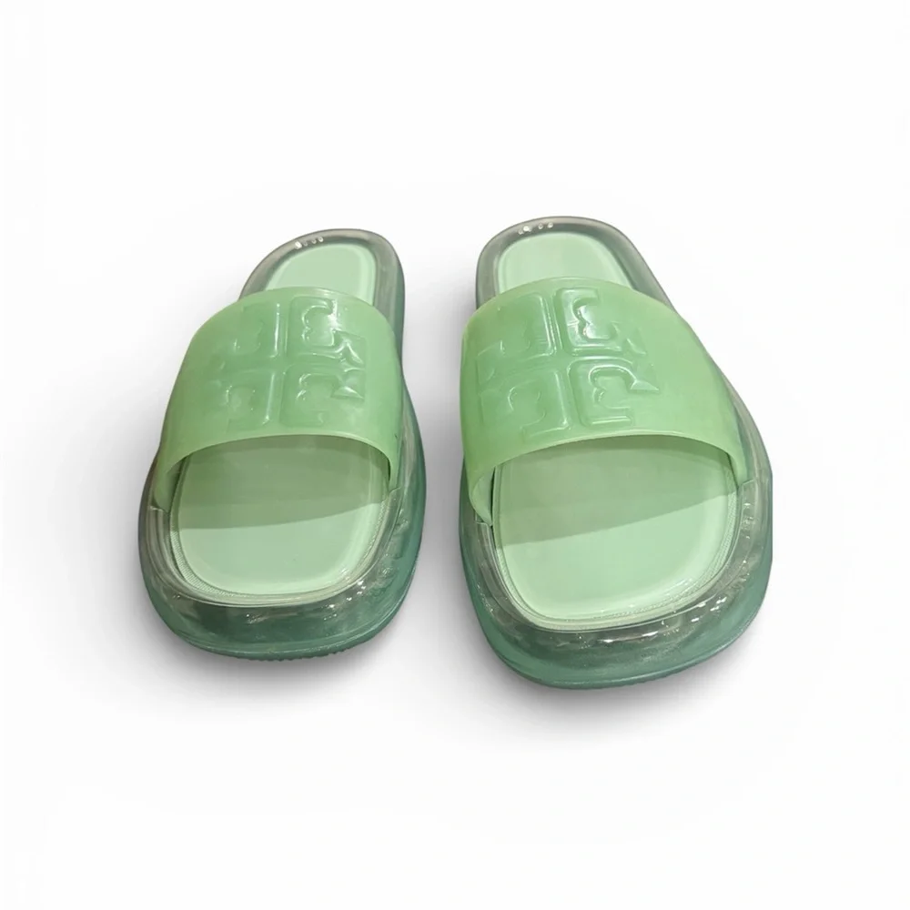 Tory Burch Light Green Slide Sandals
